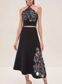 Alexis - Maris Sequin Midi Skirt