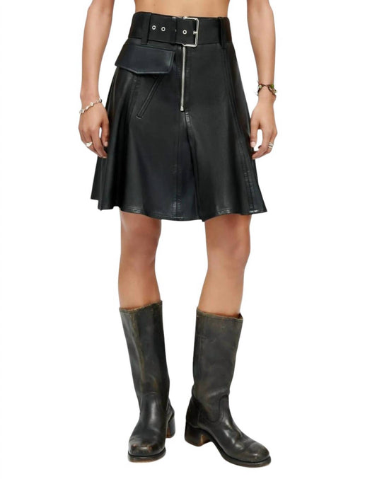 Re/Done - LEATHER MOTO SKIRT