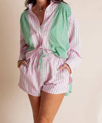Peach Love - Short And Button Up Set