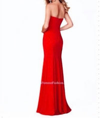 La Femme - Red strapless gown