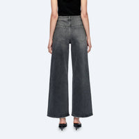 Bayeas Judy High Rise Wide Leg Denim Jeans in charcoal - women's jeans - detail view