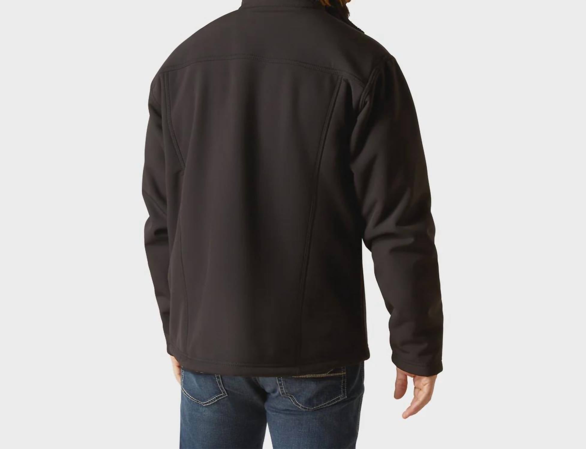 ARIAT Mens Vernon Sherpa Coat in black - men's jacket - detail view
