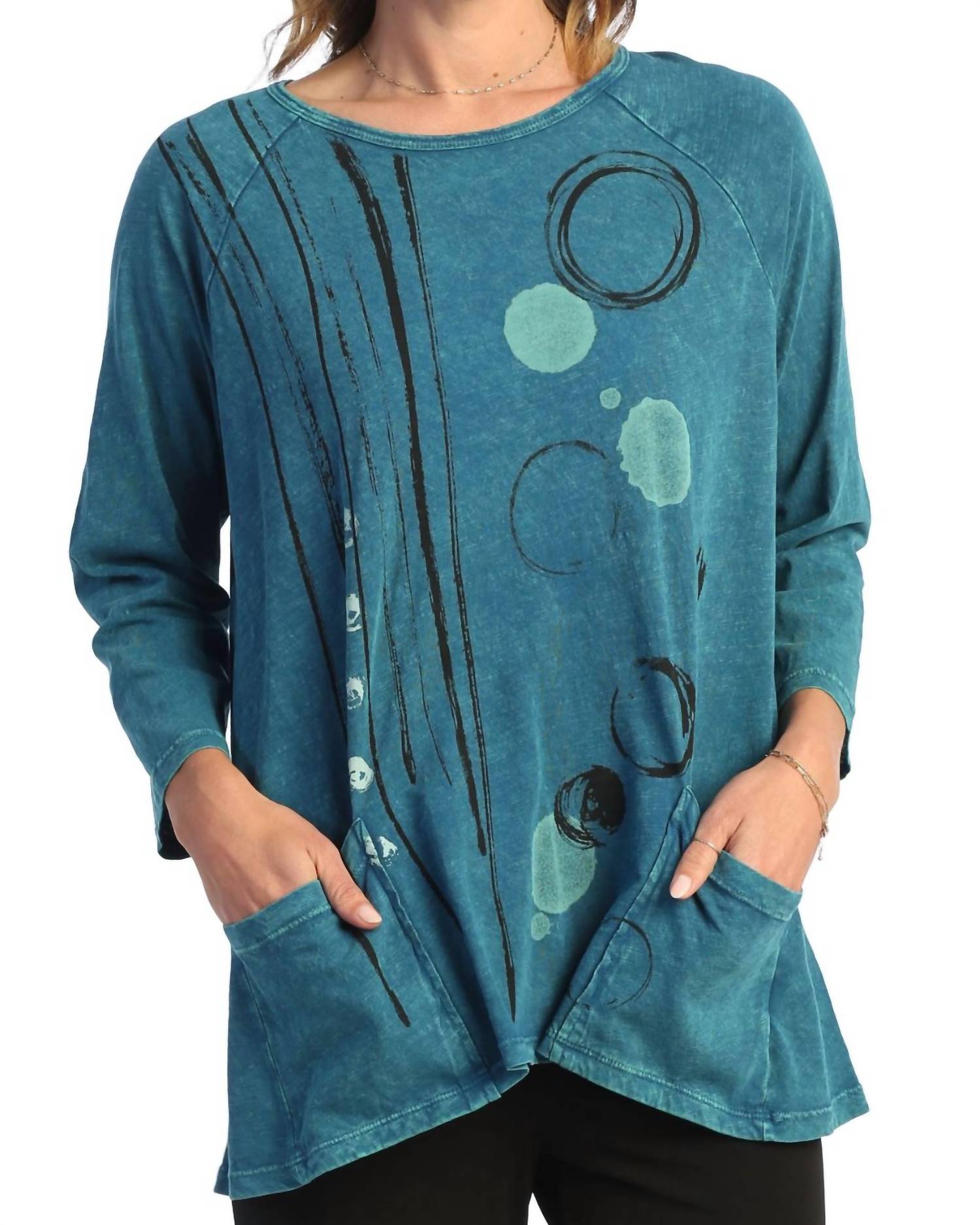 Jess & Jane - Mineral Washed Patch Pocket Cotton Top