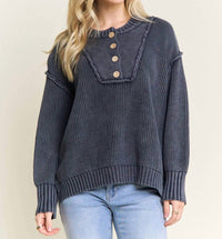 ee:some Midnight Textured Sweater in blue - women's sweater