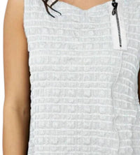 Frank Lyman - Bubble Jacquard Zip Detail Sleeveless Top