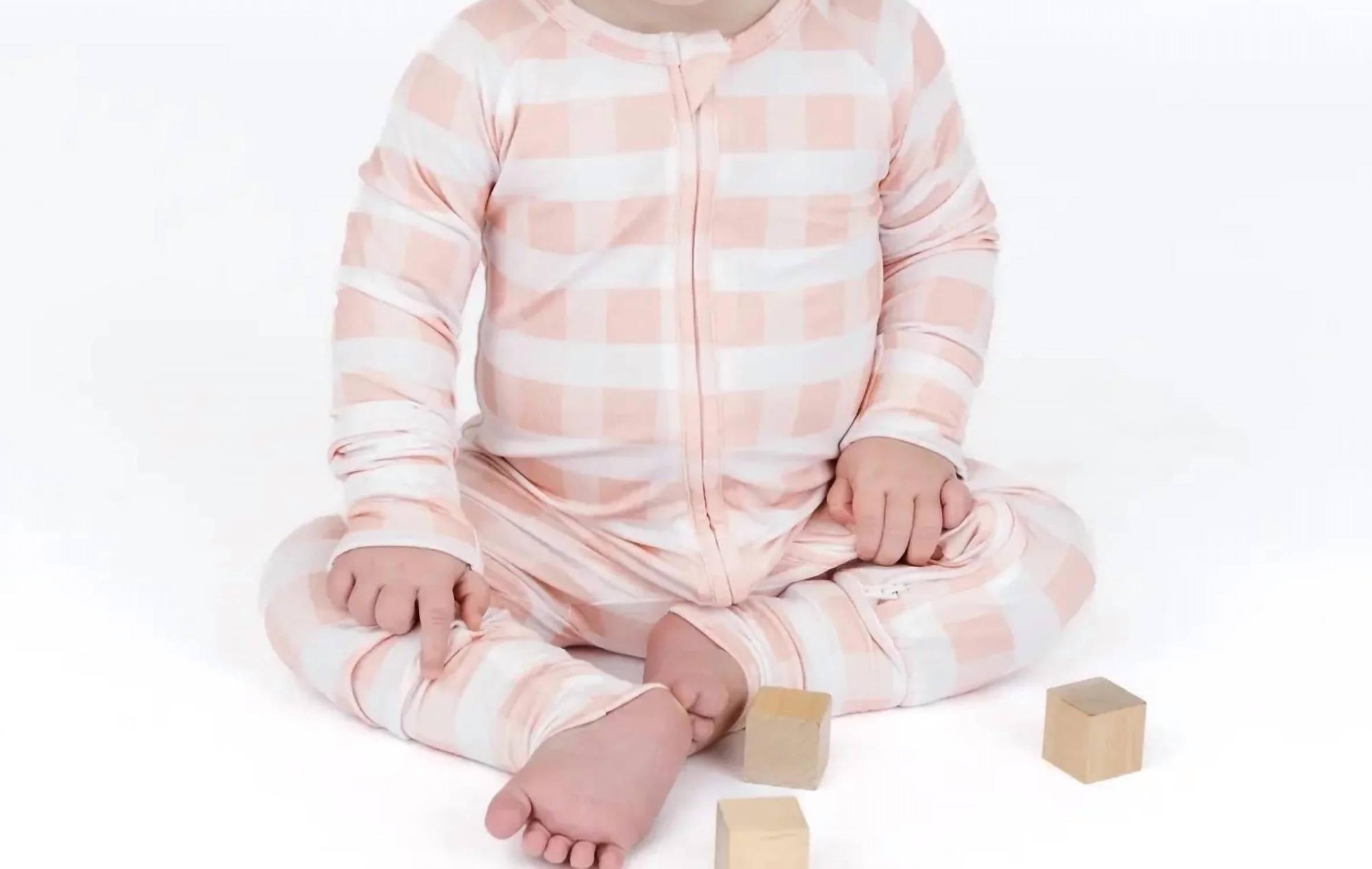 Emerson And Friends - Gingham Bamboo Convertible Footie Romper