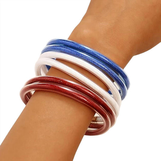 Bosuk - USA Sparkle Jelly Tube Stacked Bangles