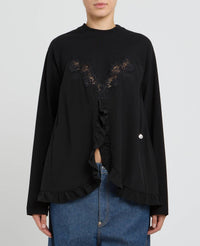 Stella Mccartney - Lingerie Lace Insert Long Sleeve Top