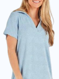 Simply Southern Terry Dress in light blue - women's dress - detail view