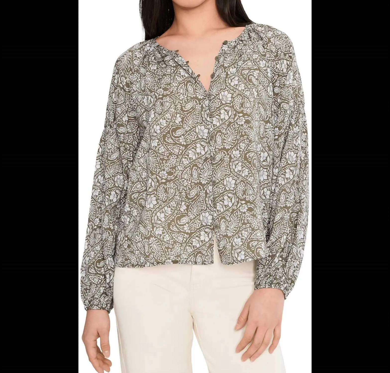 Sanctuary Feeling Best Top in olive branch - women's blouse