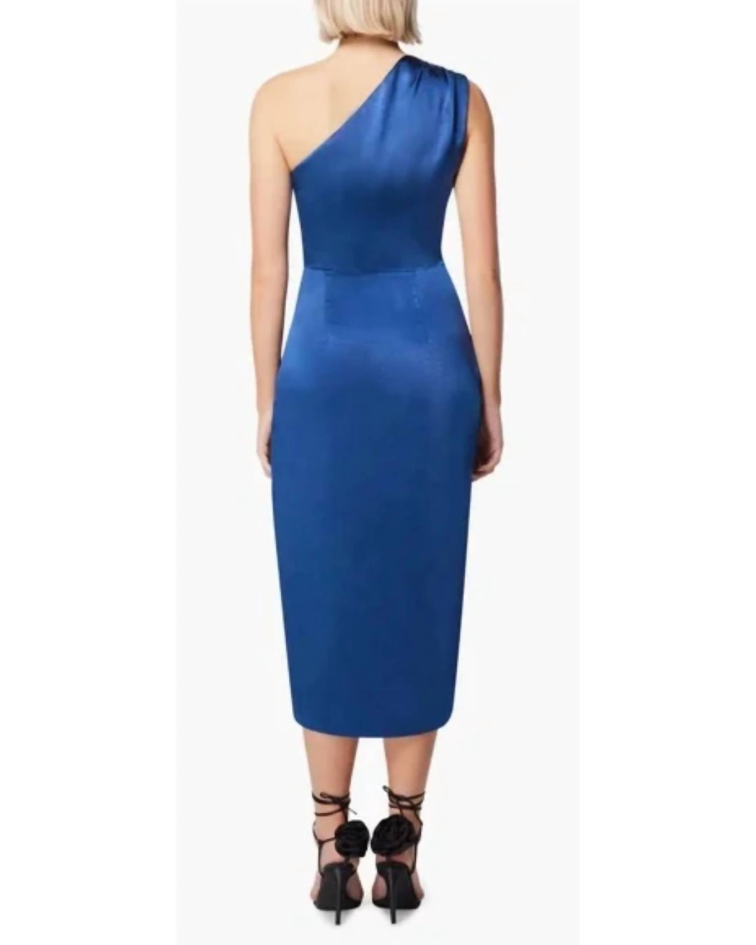 Elliatt - Satin Cassini One Shoulder Ruched Cocktail Dress