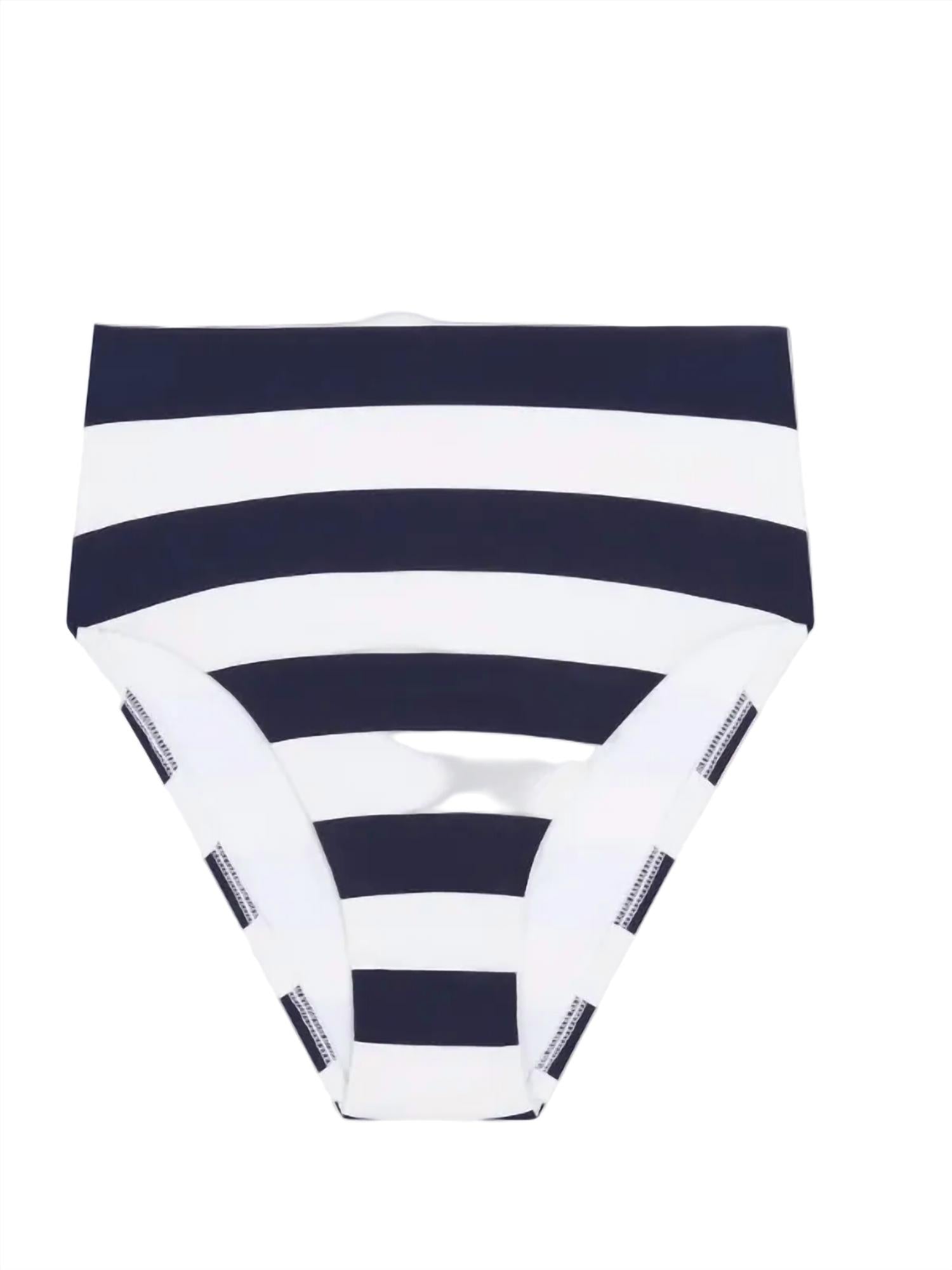 BONDI BORN Poppy Bikini Bottom in navy stripe - women's swimwear - view 4