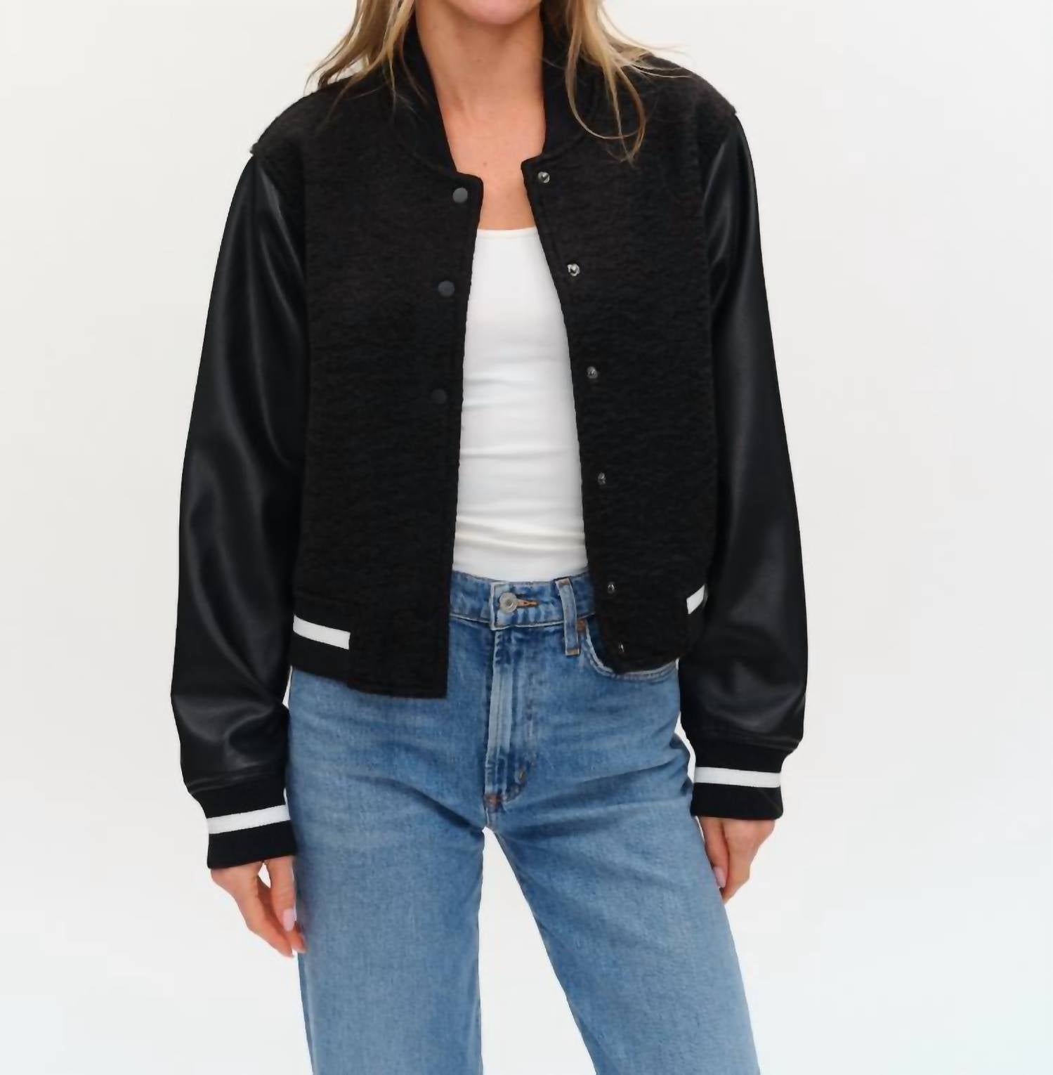 Six/Fifty - Remi Faux Shearling Bomber Jacket