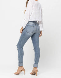 Judy Blue - High Waist Skinny With Heavy Destroy Jeans