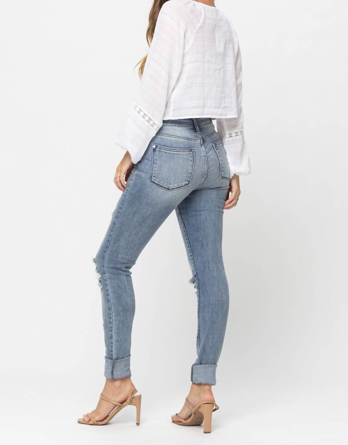Judy Blue - High Waist Skinny With Heavy Destroy Jeans