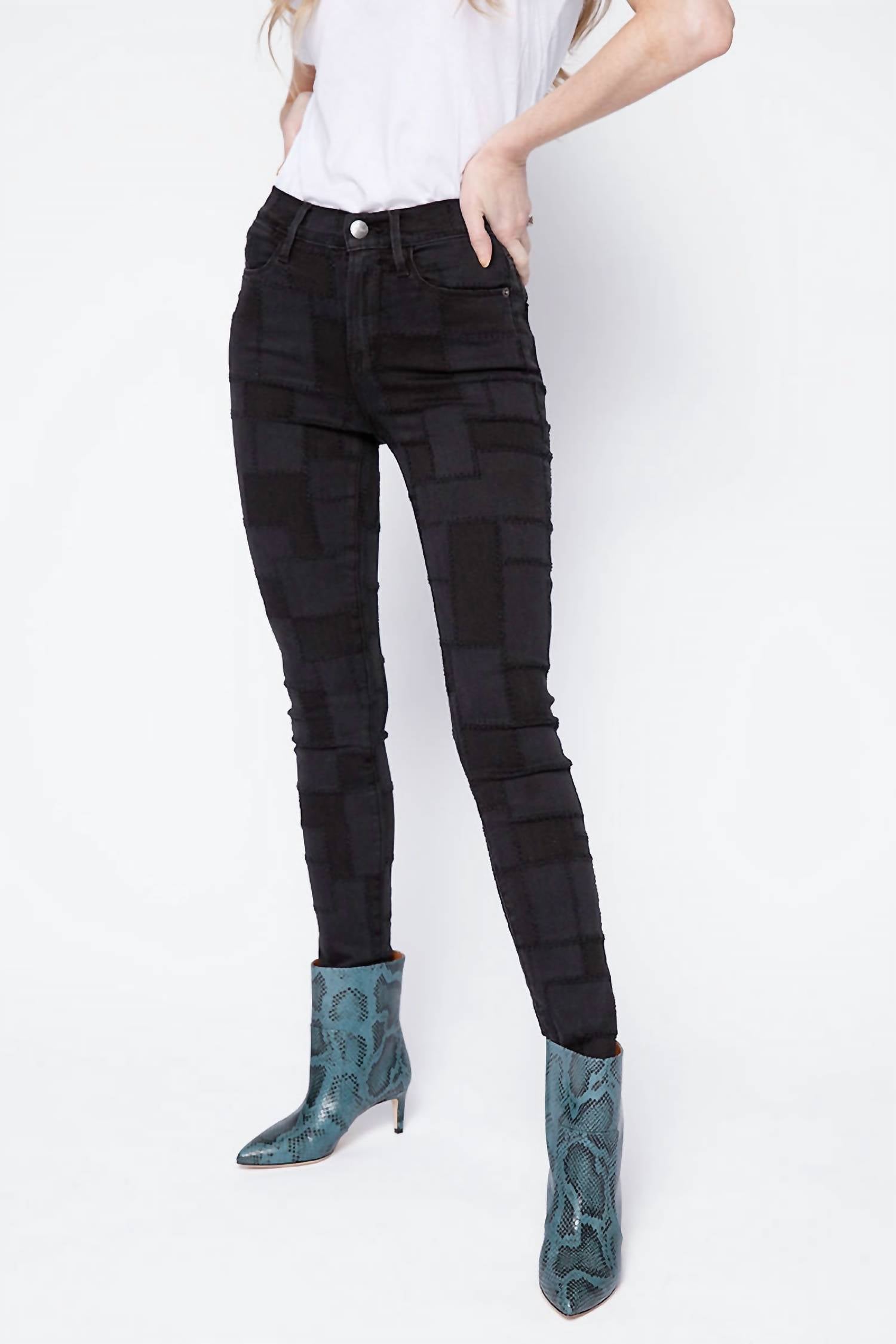 Frame - Le High Skinny Laser Patchwork Jeans