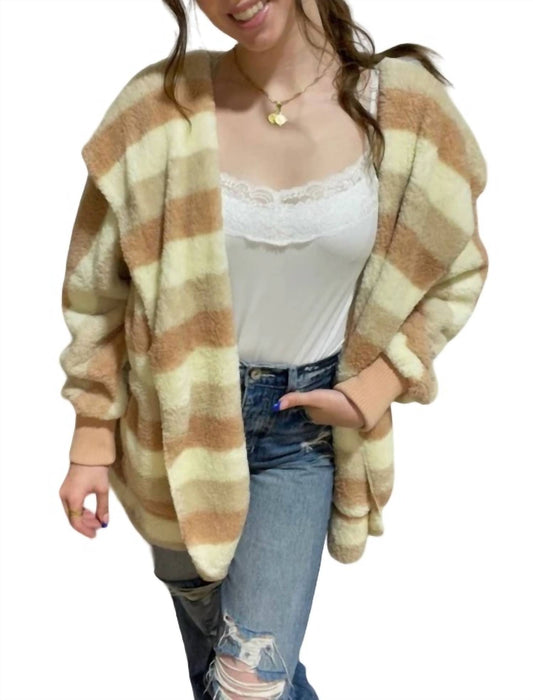 STRIPED FUR HOODIE