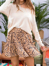 Main Strip - Tiered Leopard Mini Skirt