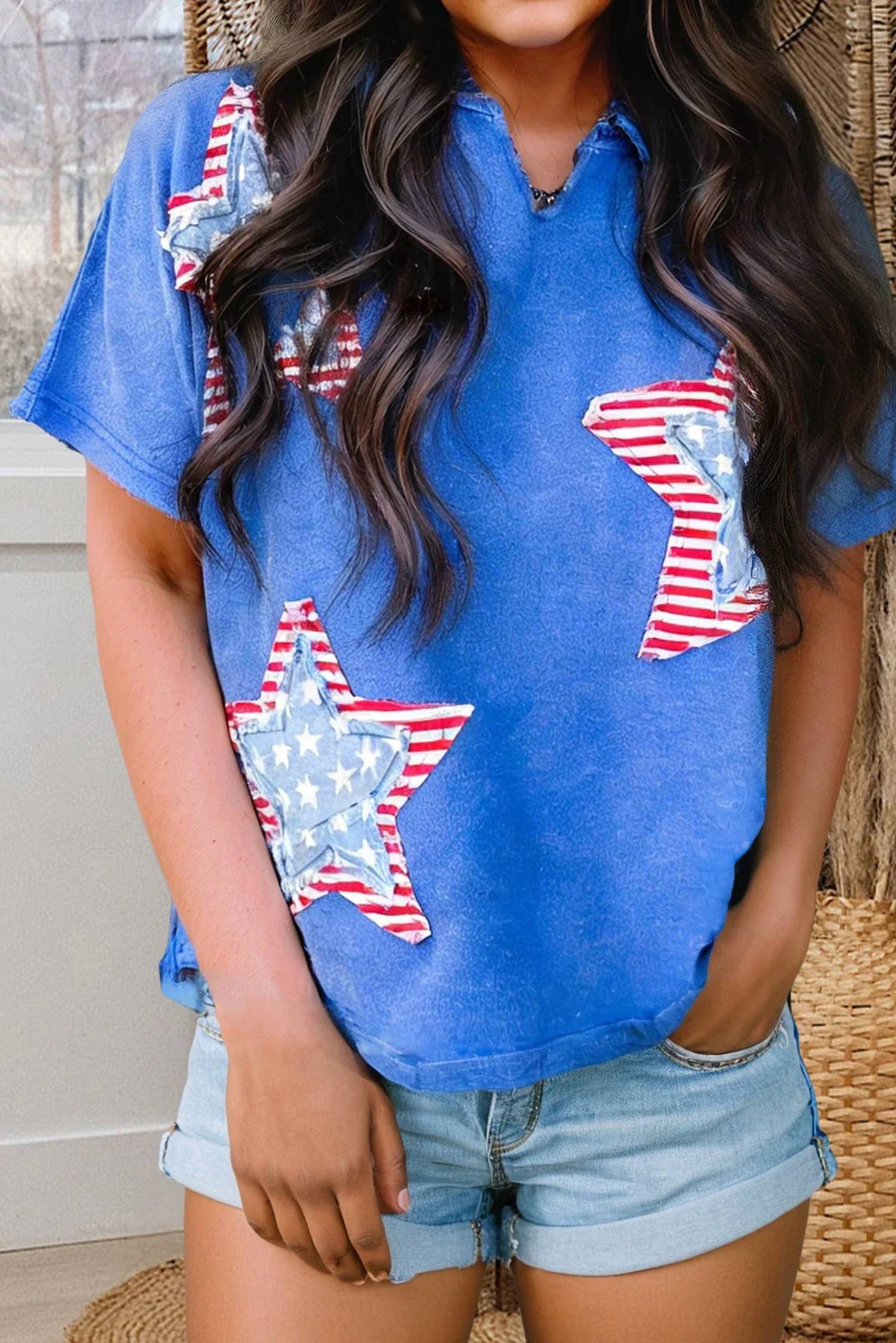 Shewin - Patriot Star Patched Tee