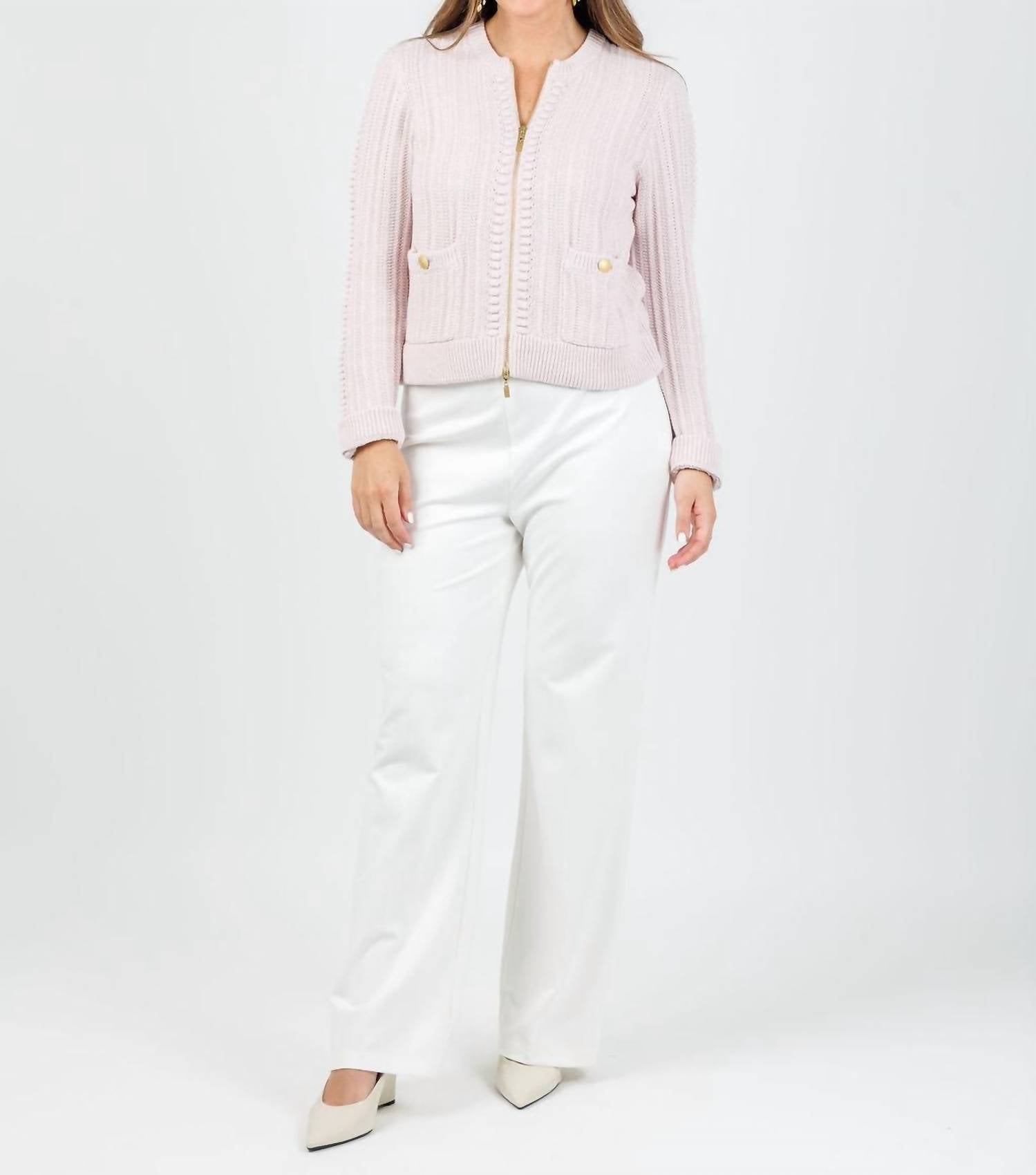 Kinross - Clara Bobble Zip Cardigan