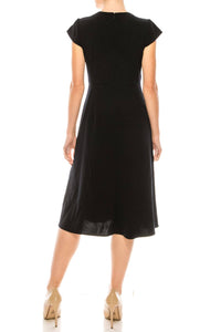 Donna Morgan - Cap Sleeve A-line Midi Dress