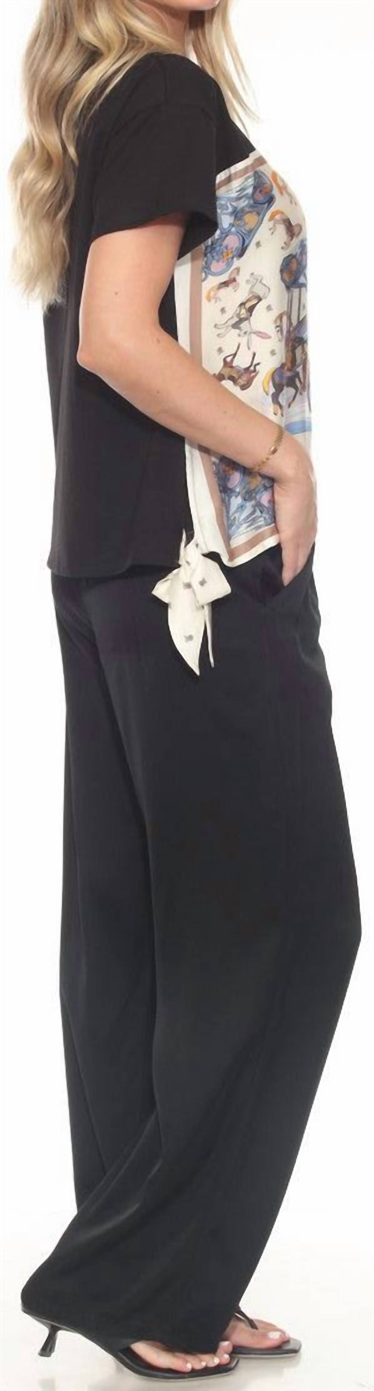 FLORA ASHLEY In And You Out Blouse in and you out blouse in black carousel - women's blouse - alternate view