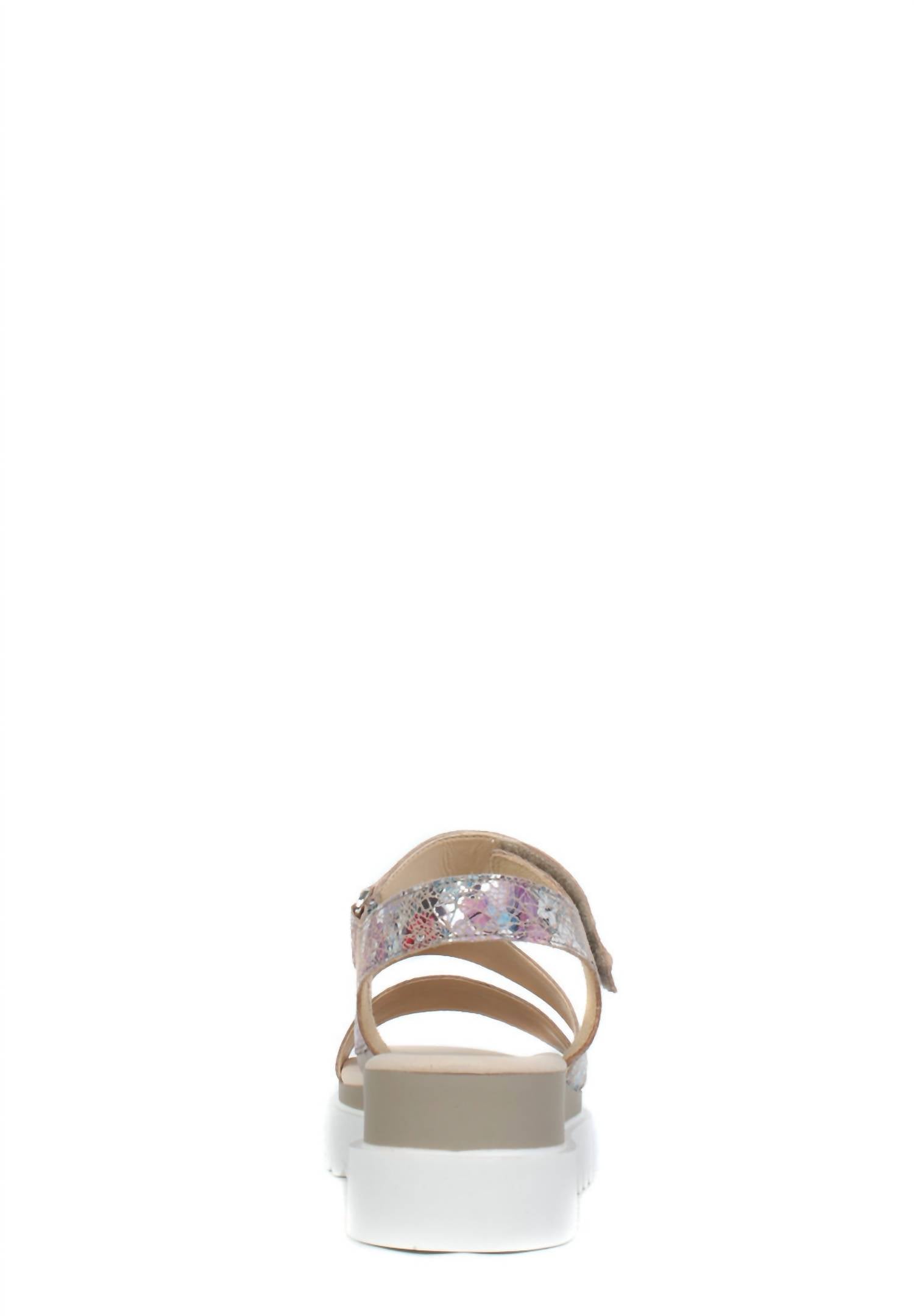 GABOR Women's Leather Platform Sandal in flower print suede - women's sandal - view 5
