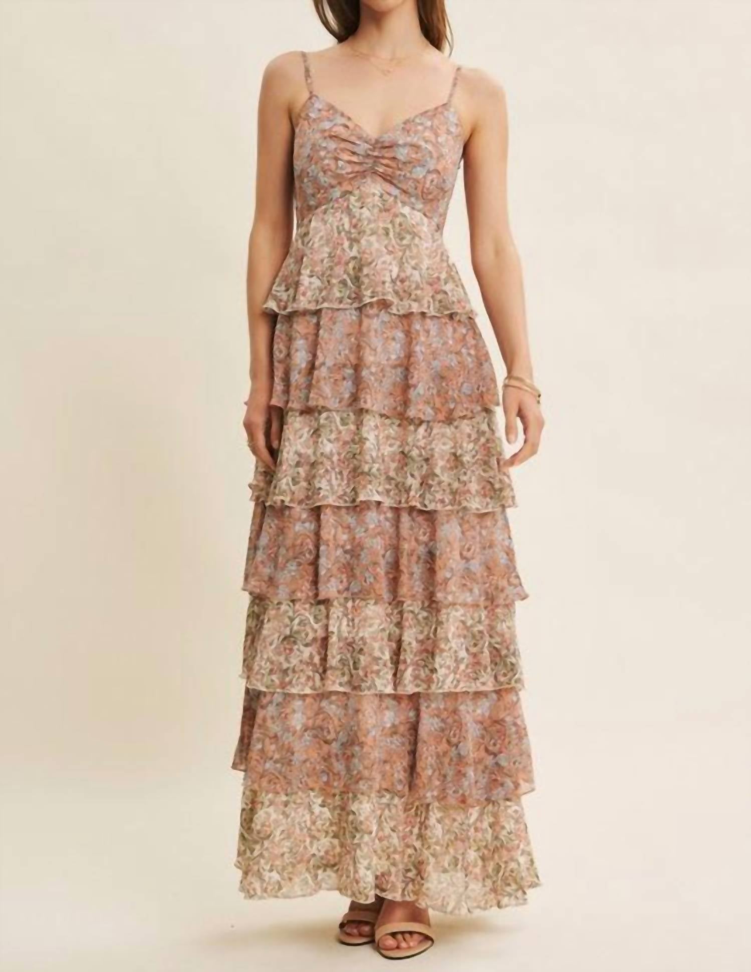 In February - Penelope Tiered Ruffle Maxi Dress