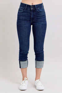 Judy Blue - Women's Ella Double Waist Cuff Capri Jeans
