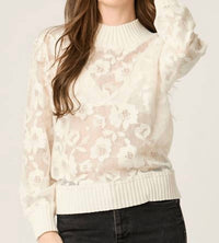 BTB Los Angeles Rue Floral Sweatshirt in ivory - women's top