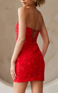 Amelia Couture - Applique Short Strapless Dress