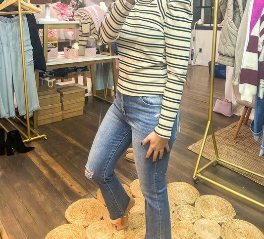 Entro - Anita Puff Sleeve Long Sleeve Top