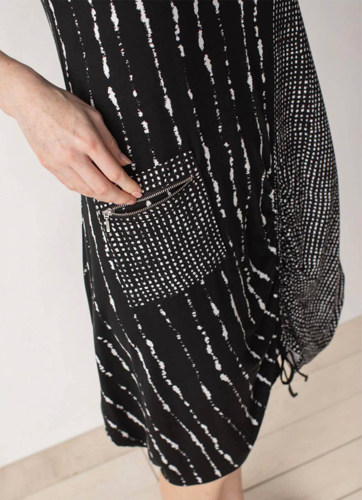 Liv By Habitat - Arthouse Knit Striped Ruched Dress