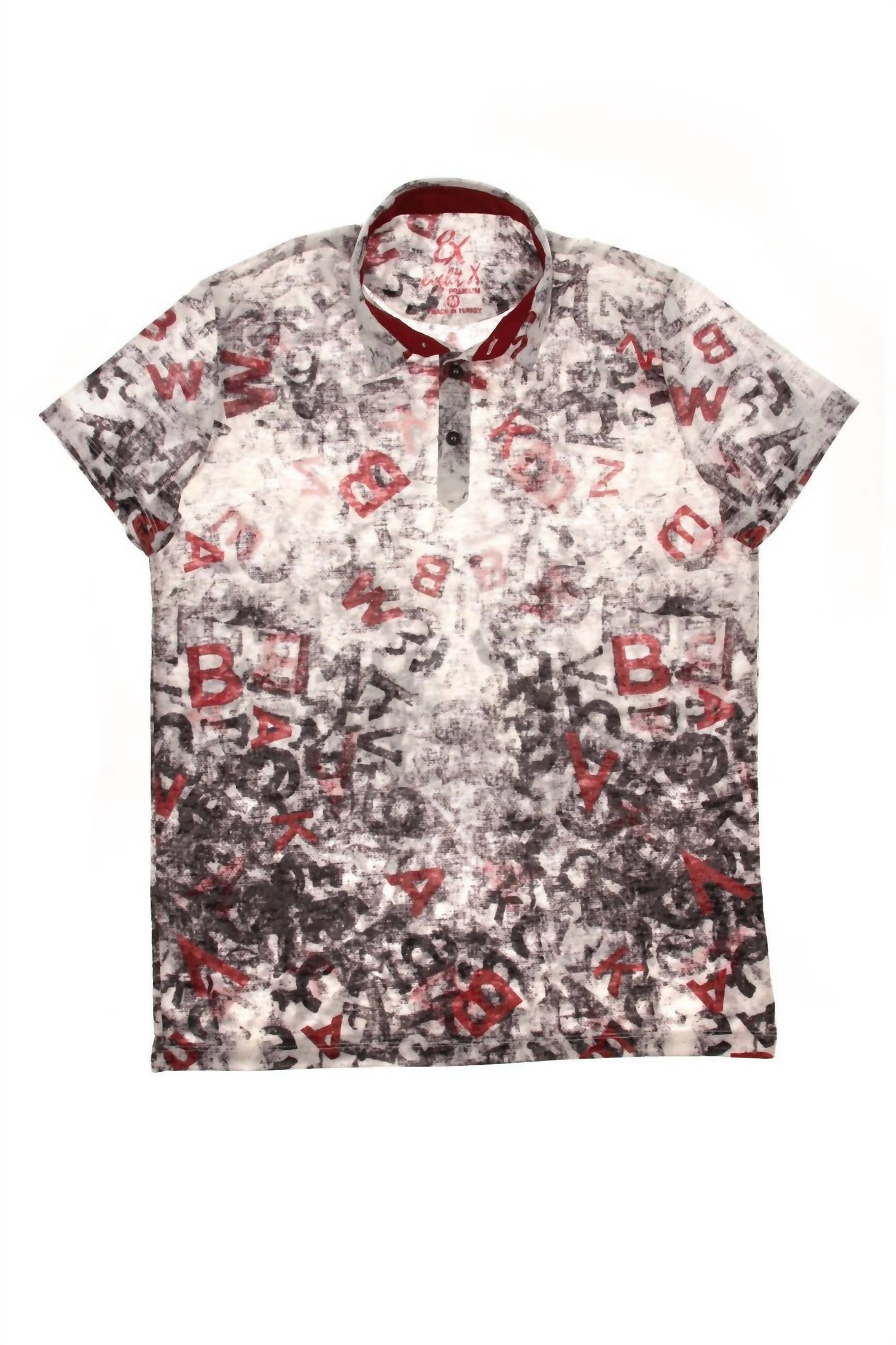 Eight X - Letters Print Polo Shirt