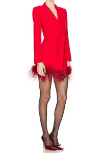 NBD Yvette Double-breasted Mini Blazer Dress in red - women's dress - alternate view