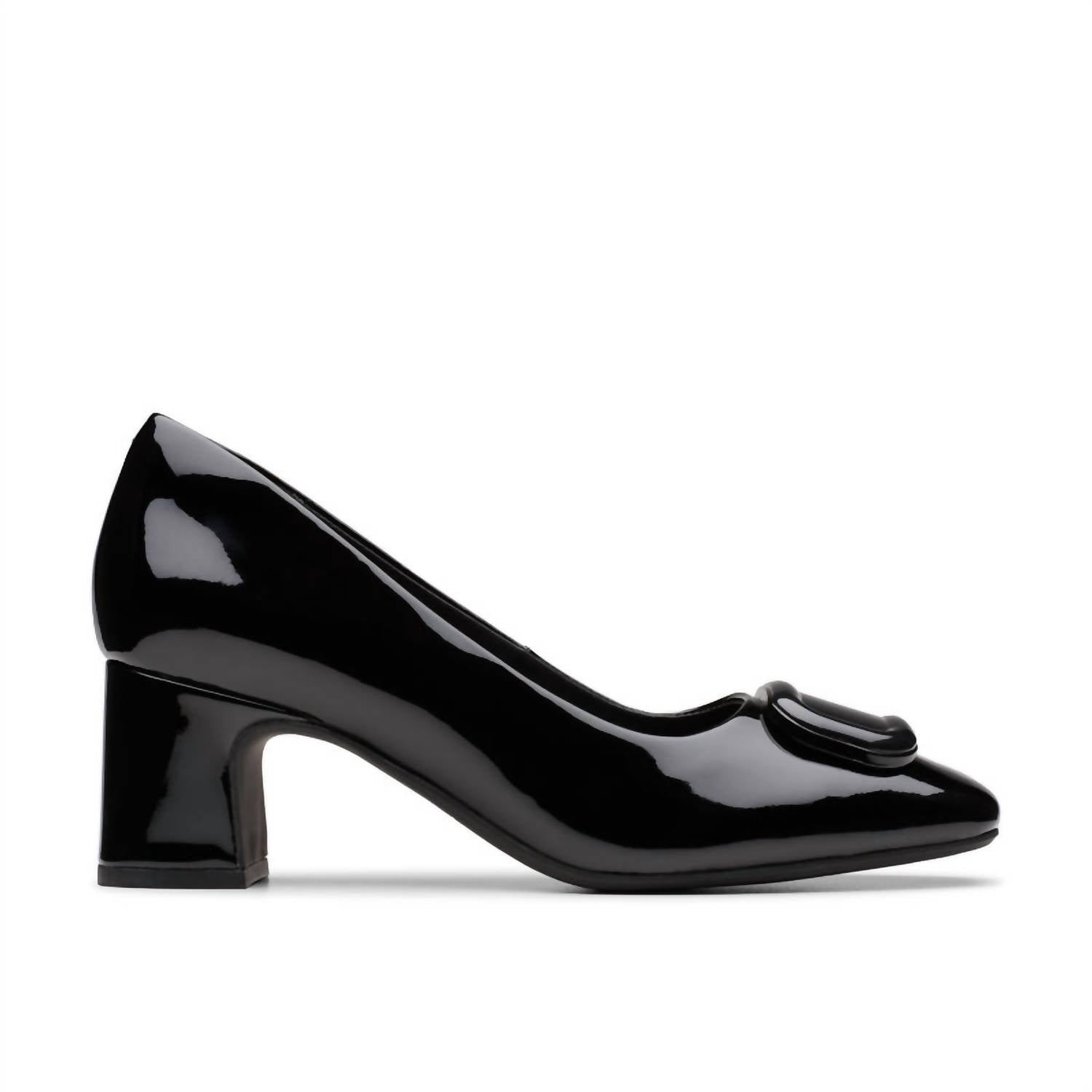 Clarks Women's Fernie Trim Block Heel in black patent - women's heels - view 5