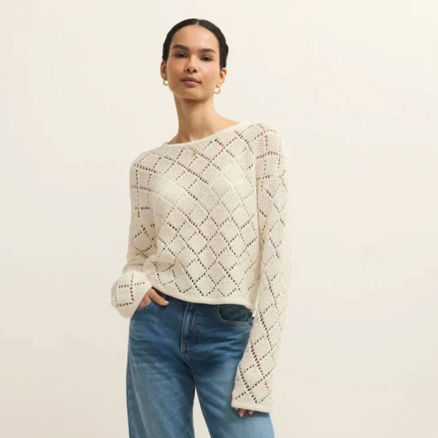 Z Supply - Hullen Diamond Crochet Sweater