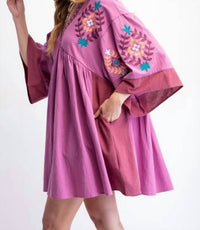 Easel - Embroidered Mini Dress