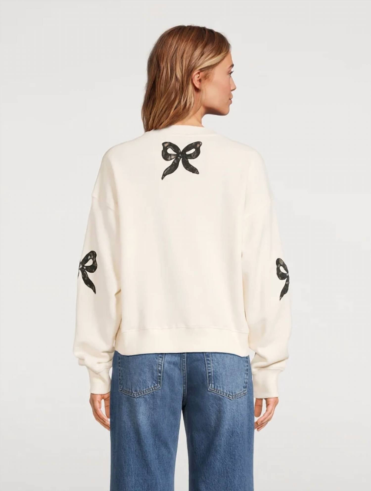 Loveshackfancy - Linetta Lace Bow Sweatshirt