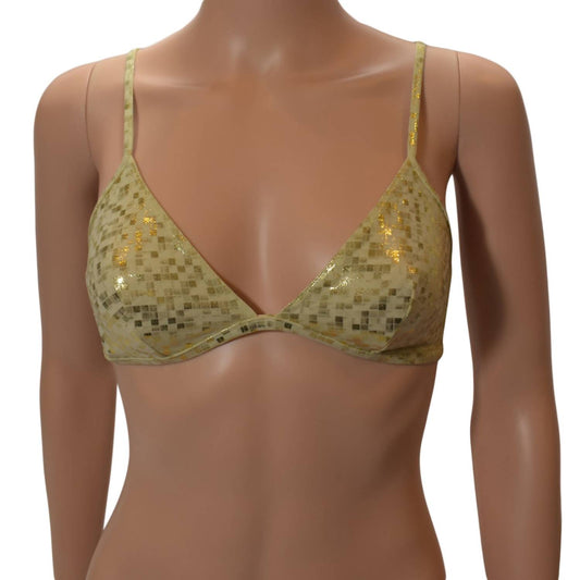 Women's Metallic Spaghetti Strap Bikini Top