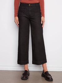 Charlie B - Women's Cropped Flare Lurex Pant