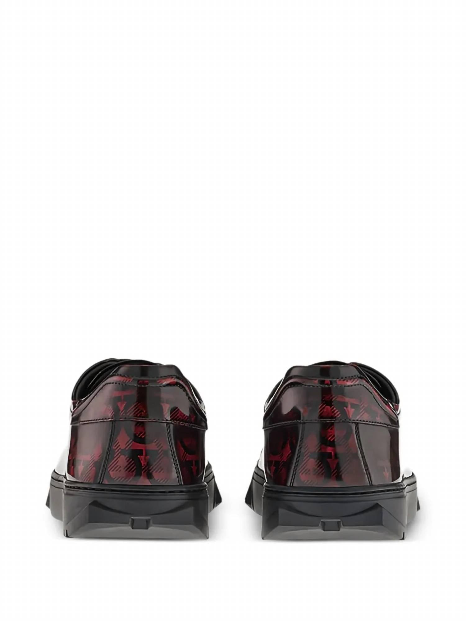 Salvatore Ferragamo - Men's Cube Gancini-print Lace-up Sneakers