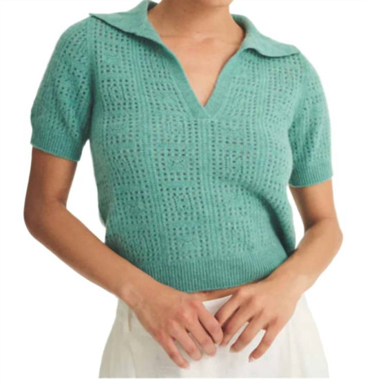 Naadam - Novelty Cashmere Crochet Short Sleeve Polo