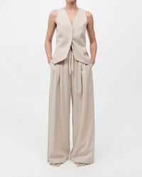 St. Agni - Pinstripe Wool Drawstring Pants