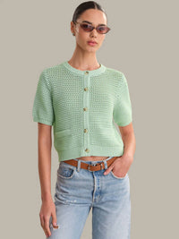 525 America - Celine Cotton Pointelle Cardigan
