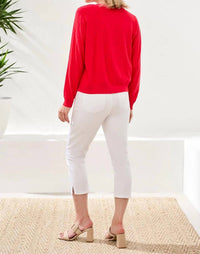 Tribal - Heart Pointelle Knit Cardigan Sweater