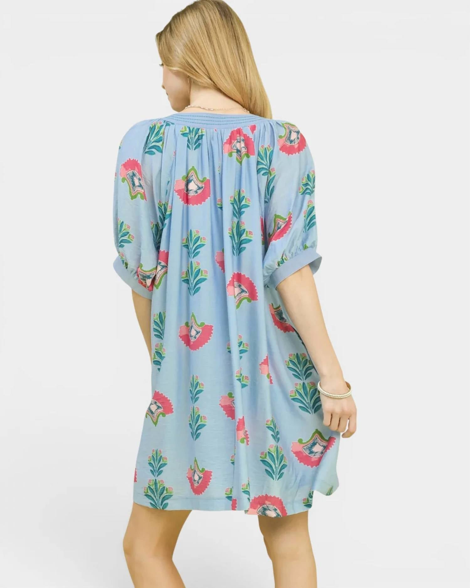Umgee - Abstract Print Mini Dress