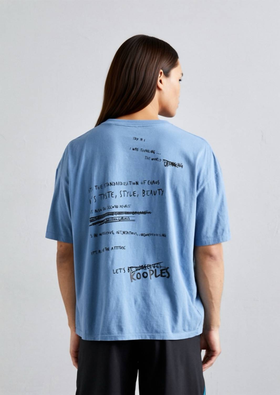 THE KOOPLES Graphic Tee Shirt in blu12 - women's t-shirt - view 5