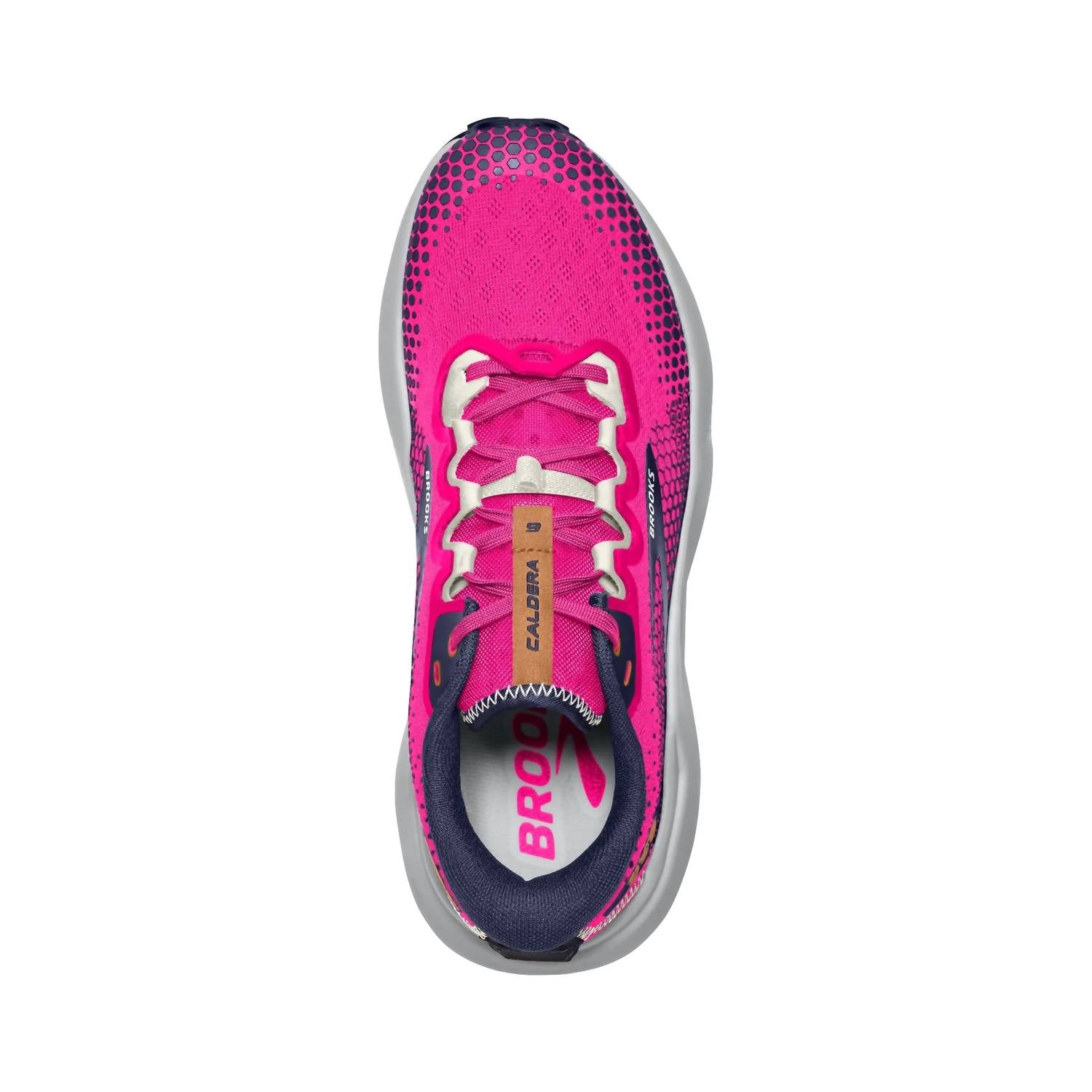 BROOKS Women's Caldera 6 Trail Running Shoes in pink glo peacoat marshmallow - men's shoe - view 4