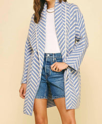 Pinch - Diagonal Stripe Pattern Cardigan